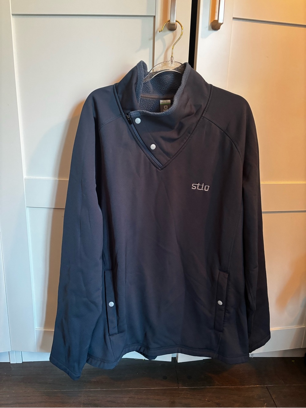 Stio Men's Dark Navy Zip and Snap-Front Performance Pullover Size Large Casual